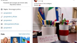 Meloni posta sui social biglietto della figlia e scrive: "Mia forza e mio sostegno"