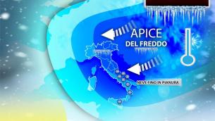 Meteo, con Burian picco di gelo e maltempo sull'Italia