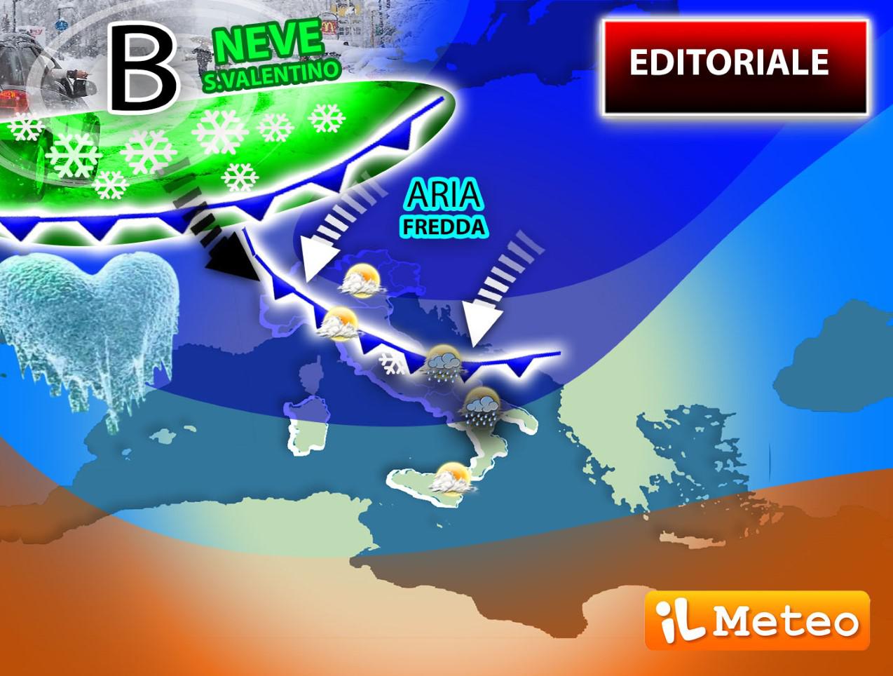 Meteo, freddo weekend in attesa della neve di San Valentino