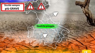 Meteo, Italia divisa: pioggia al Centro-Sud, siccità al Nord