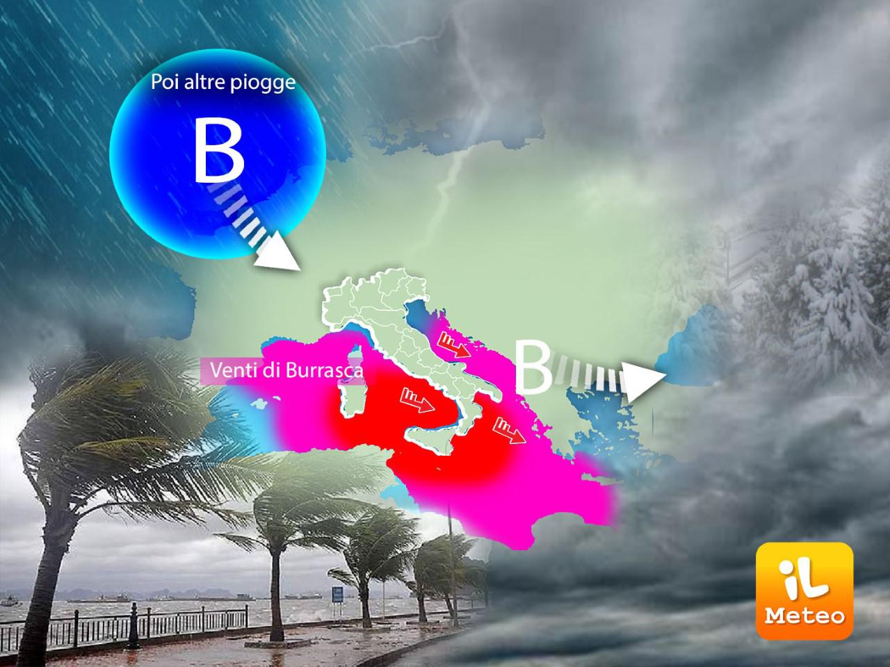 Meteo Italia, venti di burrasca ma torna il caldo