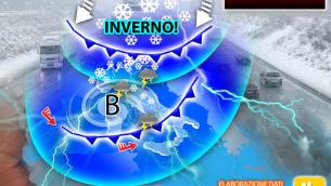 Meteo, piogge e neve a bassa quota: gelo nel weekend