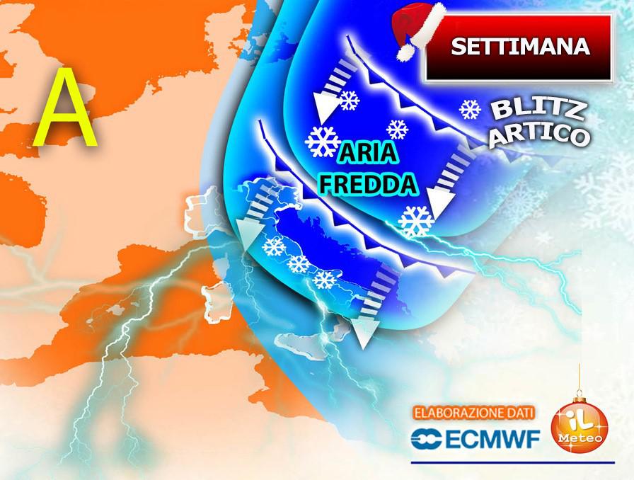Meteo, stop al caldo: arrivano pioggia, freddo e neve