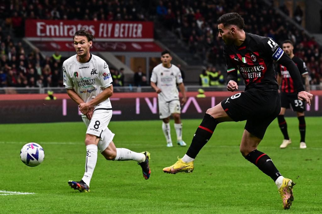 Milan-Spezia 2-1, gol rossoneri di Theo Hernandez e Giroud