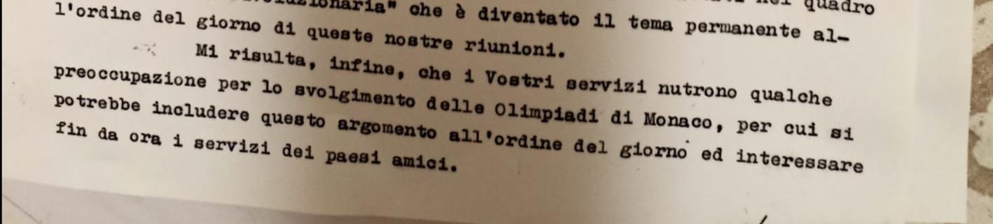 Monaco '72, il telex di D'Amato (Affari Riservati) prima della strage: "C'è minaccia, schediamo i terroristi"