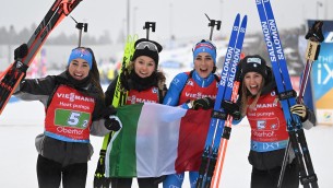 Mondiali biathlon 2023, oro Italia nella staffetta femminile