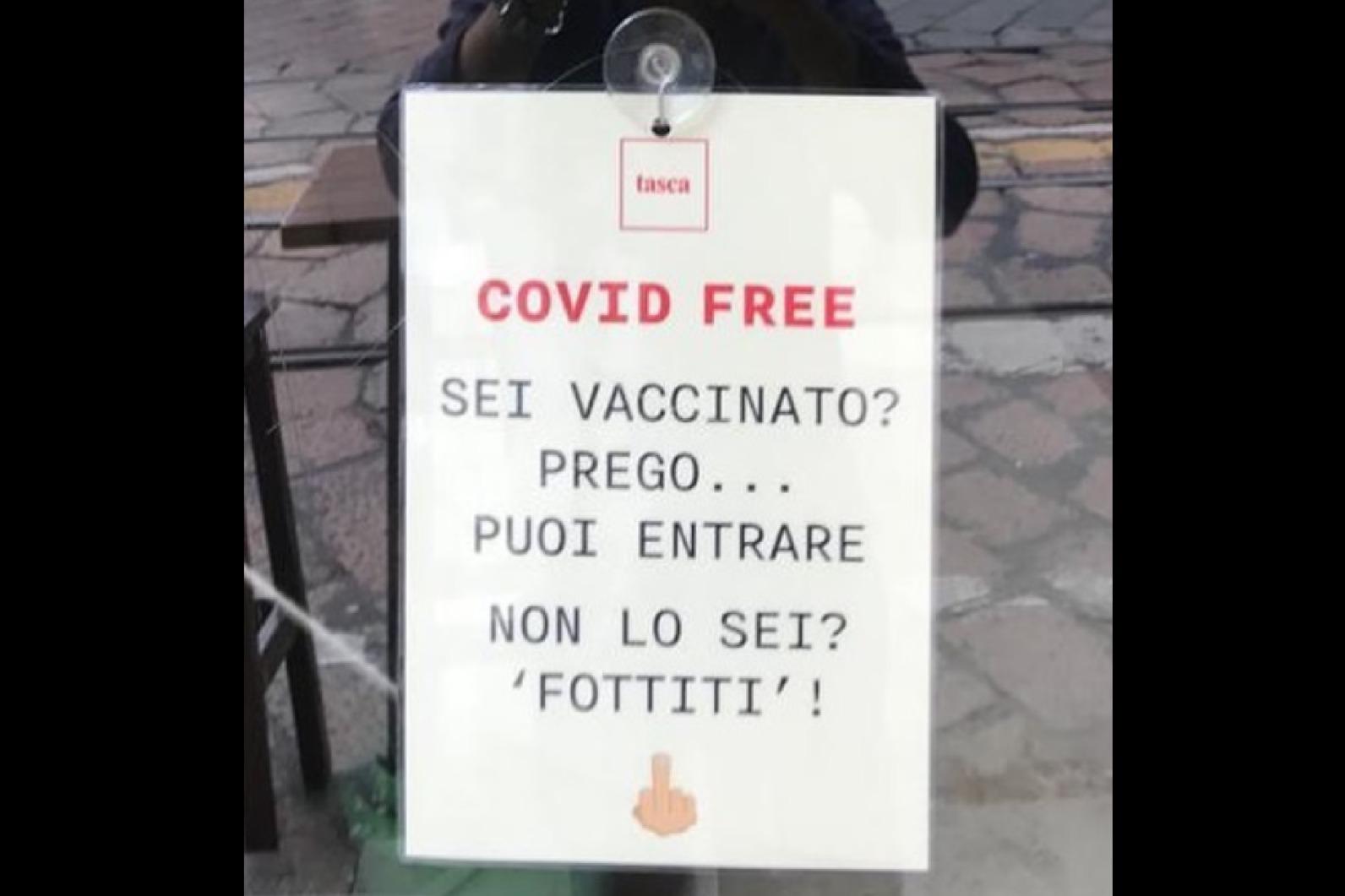 'Non sei vaccinato? Fott..