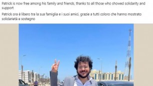 Patrick Zaki è libero, atteso in Italia