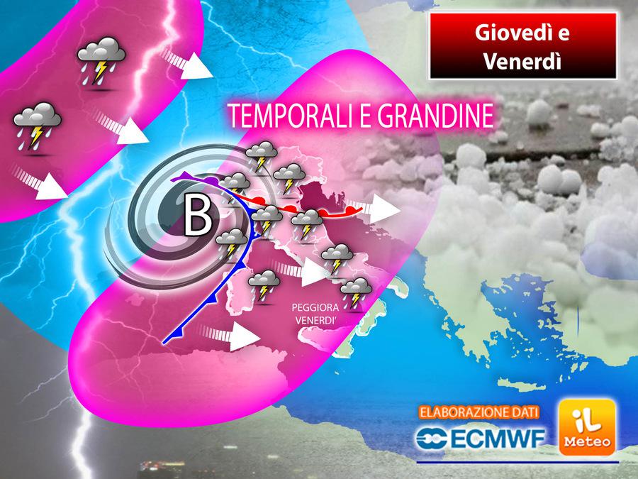 Piogge e temporali da Nord a Sud, previsioni di oggi e del weekend