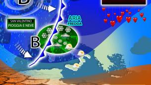 Pioggia da lunedì 14 febbraio, ipotesi neve per Milano e Torino