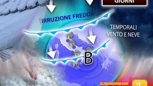 Pioggia e freddo, arriva anche la neve: ecco dove