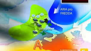 Pioggia, vento e poi neve da venerdì 5 marzo: ecco dove
