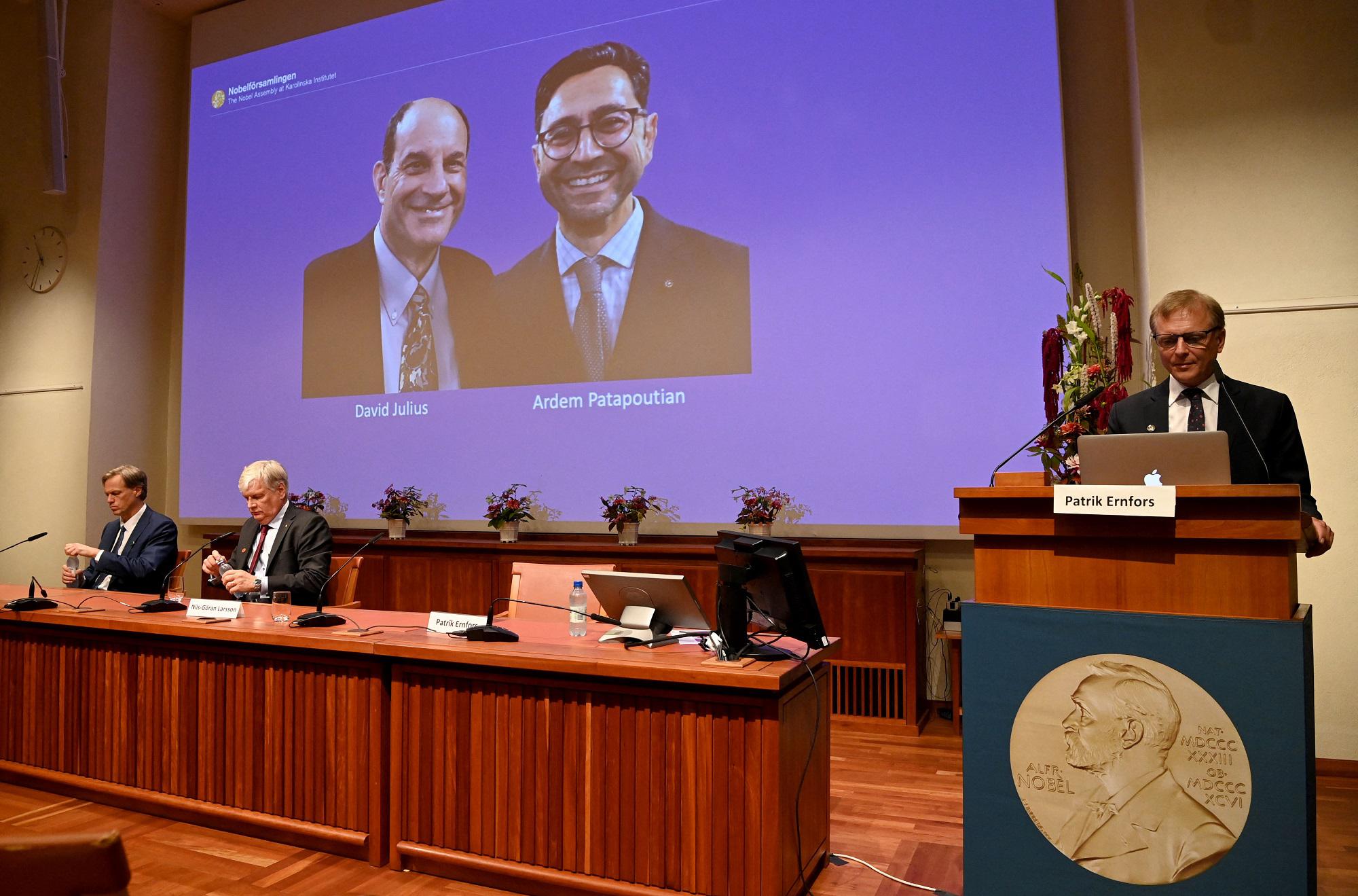 Premio Nobel Medicina 2021 a Julius e Patapoutian