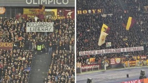 "Roccaraso libera", lo striscione in Curva Sud per Roma-Napoli