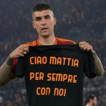 Roma-Milan, gol di Mancini: la dedica per Mattia Giani