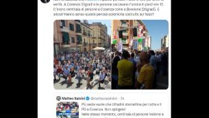 Salvini vs Letta, botta e risposta Twitter sul comizio Pd
