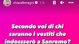 Sanremo 2023, Ferragni lancia indovinello social su suoi outfit al festival