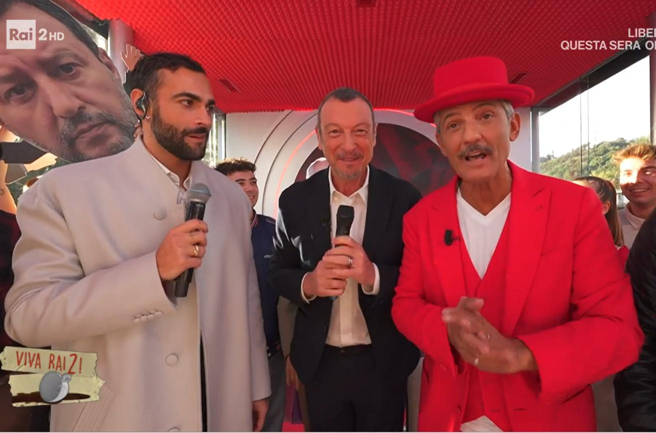 Sanremo 2024, annuncio Amadeus da Fiorello a Viva Rai2: "Marco Mengoni coconduttore prima serata"