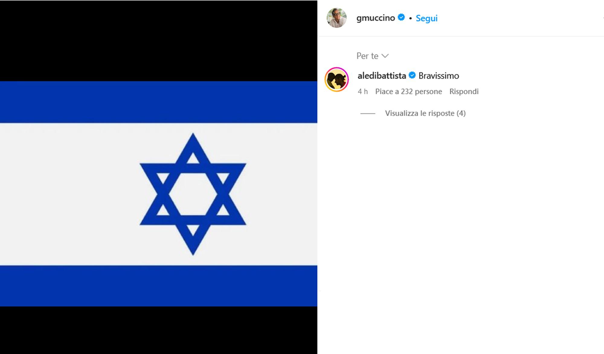 Sanremo, Muccino posta bandiera Israele con inno di Mameli: è polemica