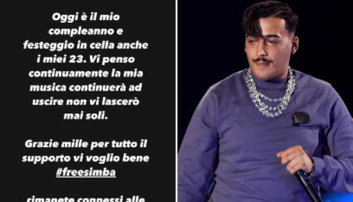 Simba La Rue compie 23 anni, il messaggio dal carcere: "Festeggio in cella"