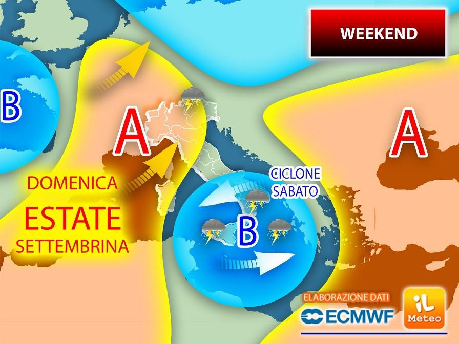 Stop ai temporali, tempo stabile fino a martedì 14 settembre