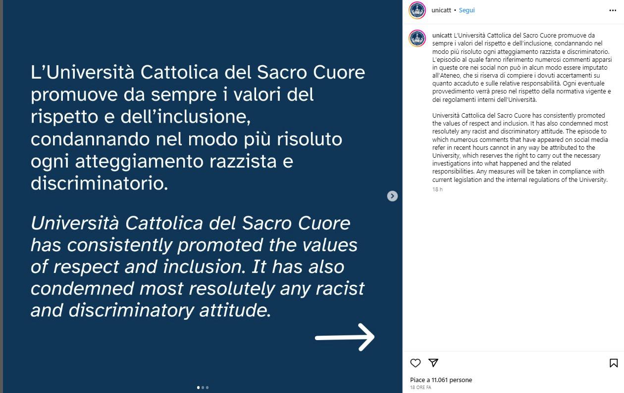 Studentesse e razzismo su treno, la replica delle università