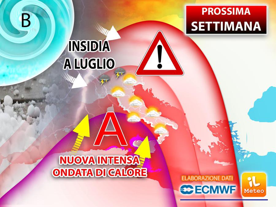 Super caldo sull'Italia con punte di 45°, possibile tregua a luglio