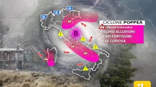 Super maltempo con venti da uragano, ciclone Poppea si abbatte sull'Italia