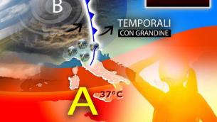Temporali forti al Nord, caldo in aumento al Sud: Italia ancora divisa in due
