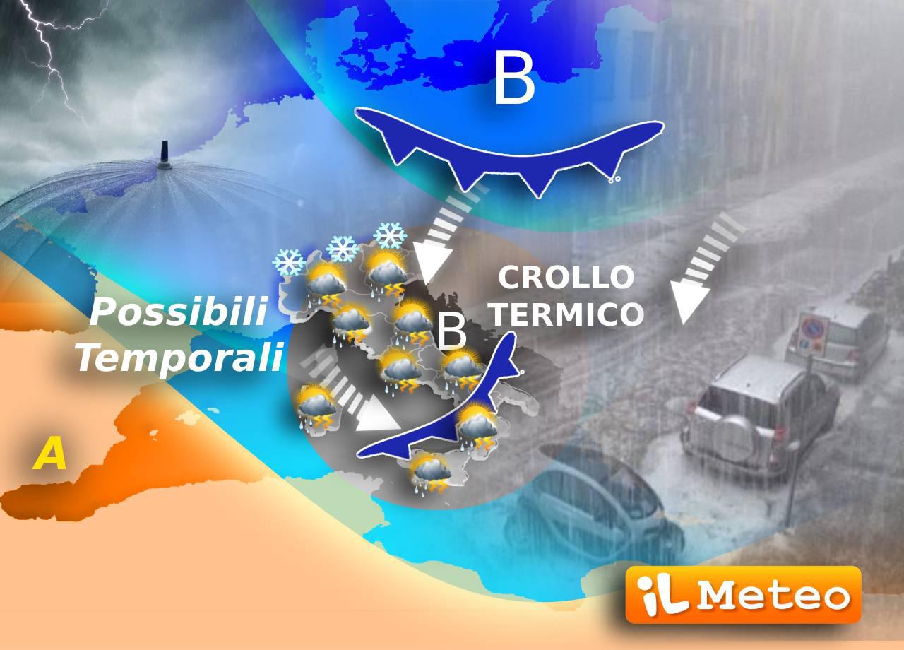 Temporali, vento e neve a bassa quota: nel weekend torna l'inverno