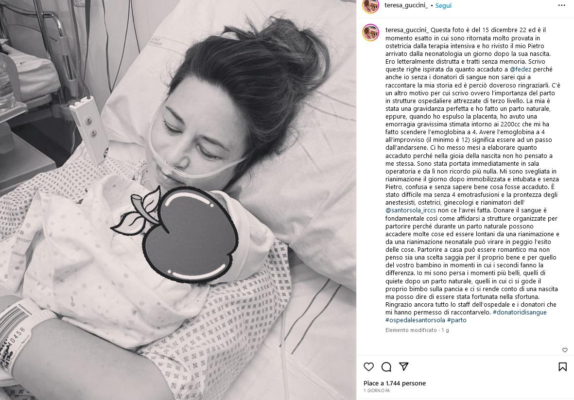 Teresa Guccini: "Stavo per morire di parto