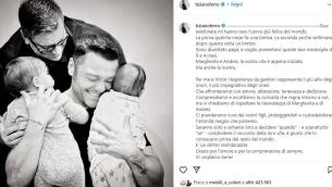 Tiziano Ferro papà di due bimbi, foto di famiglia sui social