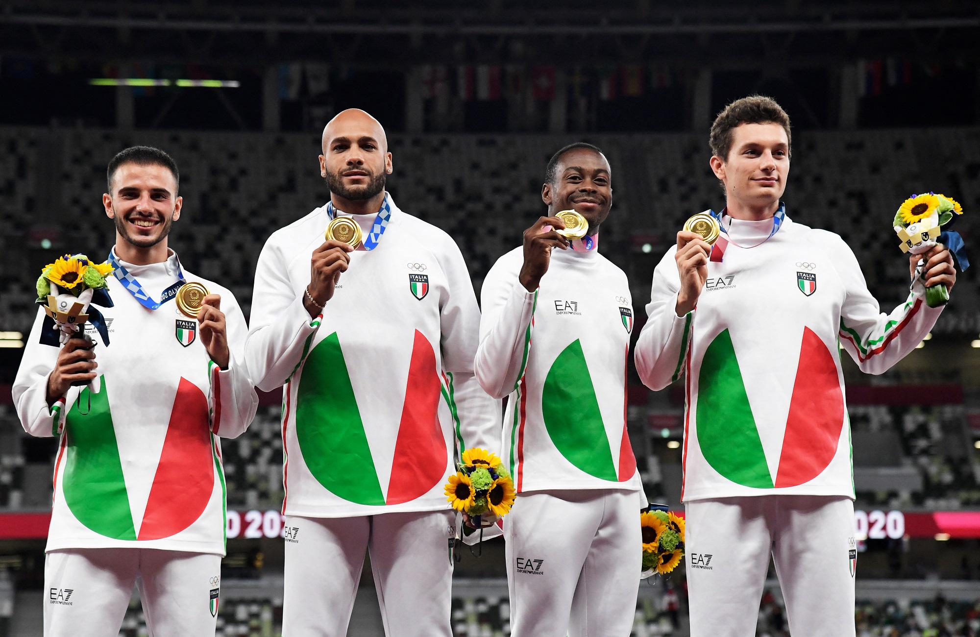 Tokyo 2020, staffetta 4x100: l'emozione e l'inno degli azzurri sul podio