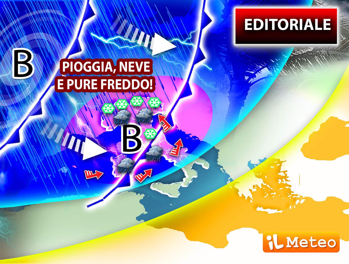 Tornano pioggia e neve, temperature giù: il meteo della settimana
