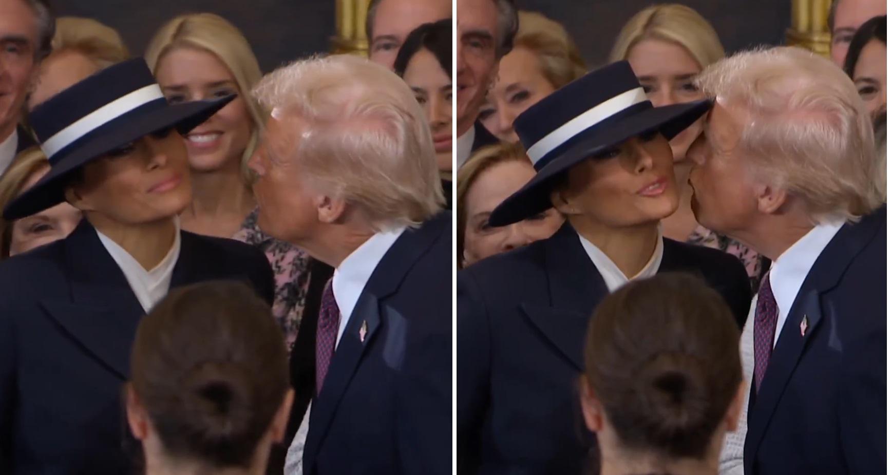Trump, il saluto con 'non bacio' a Melania - Video