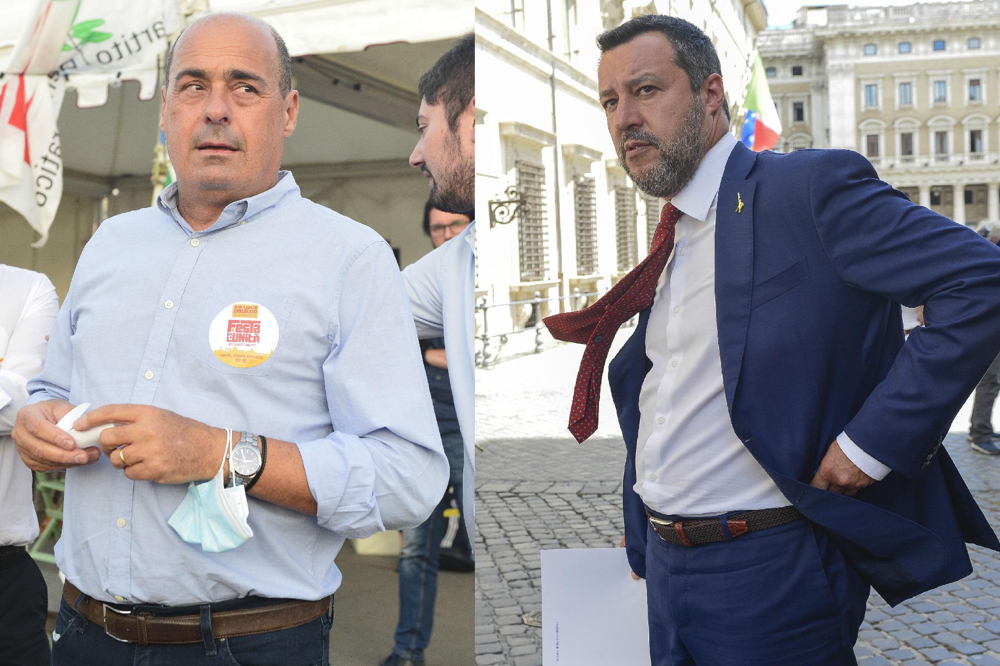 Vaccini ai giovani, scontro Zingaretti-Salvini