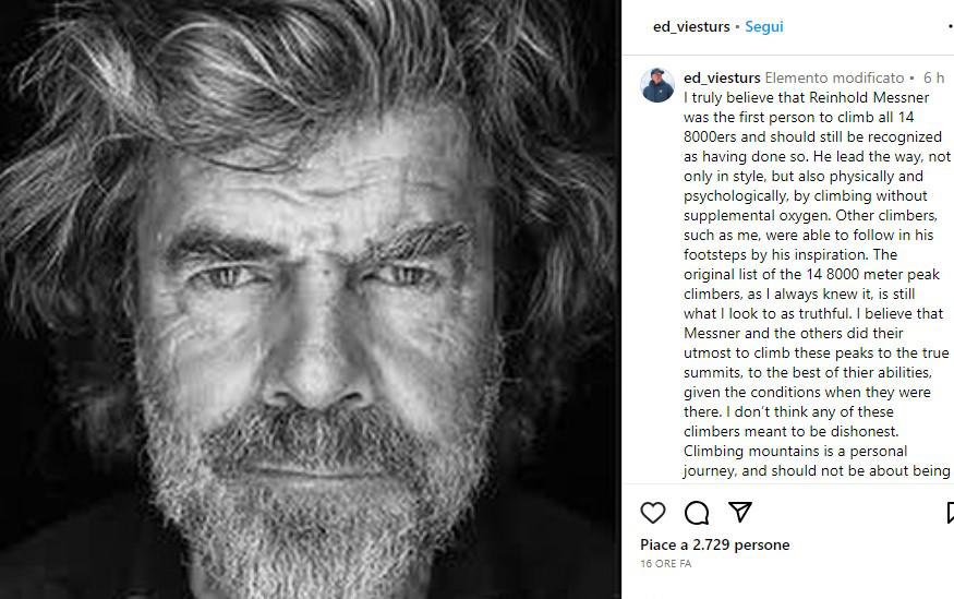 Viesturs rinuncia al record degli Ottomila: "E' stato Messner il primo a scalarli tutti"