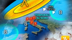 Weekend con meteo instabile e temporalesco al Nord, più soleggiato al Centro-Sud