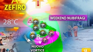 Weekend con nubifragi, poi arriva anticiclone Zefiro dal sapore estivo